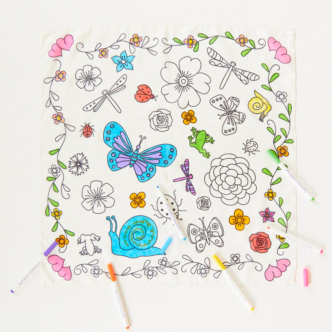 Heart Coloring Playsilk & Markers Set